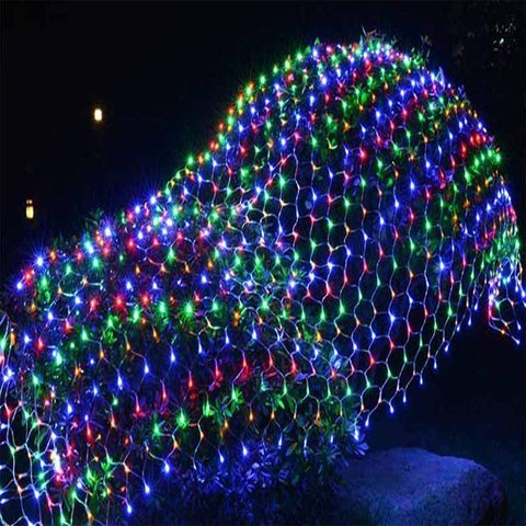 Tira de luces LED de malla para decoración de jardín, guirnalda de Año Nuevo de boda, fiesta, Navidad, UE, 3x2M, 6x4M, 220V ► Foto 1/6