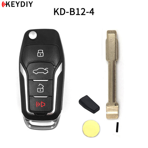KEYDIY-miniprogramador de llaves KD900/KD-X2/KD, Serie B, mando a distancia B12-4 KD/3 con superchip y cuchilla sin cortar para llave de coche Ford ► Foto 1/6