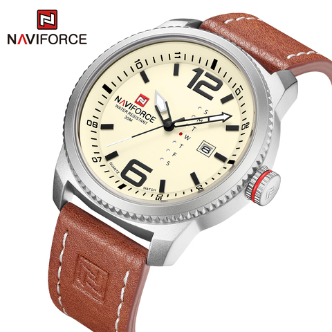 NAVIFORCE-reloj de cuarzo para hombre, cronógrafo deportivo, militar, informal, de cuero, Masculino, 2022 ► Foto 1/6