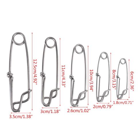 5 unids/pack larga línea Clips de acero inoxidable Snap giratorio larga Rama de atún conectores para pescar Accesorios ► Foto 1/6