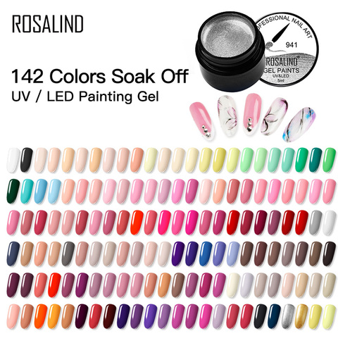 ROSALIND 5ML pintura Gel barniz 142 colores Gel esmalte de uñas conjunto para manicura DIY Base superior diseño hibird de imprimación de uñas ► Foto 1/6