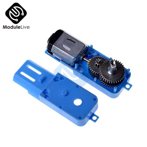 1:90 Motor completo Semi medio Metal Robot de engranajes inteligente reductor de velocidad del vehículo 3V-6V TT motor eje simple carcasa azul ► Foto 1/6