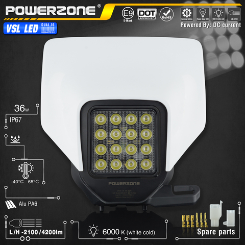 PowerZone faro LED para motocicleta faro luz Supermoto carenado para Husqvarna FC TC FE TE MX tierra para moto de Enduro LED faro ► Foto 1/6