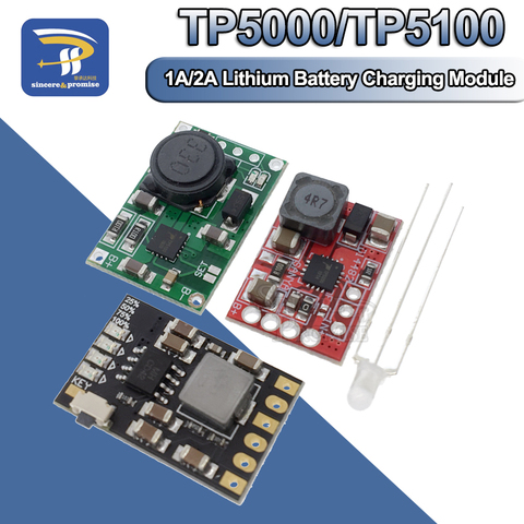 Módulo de fuente de alimentación TP5100, placa de gestión de carga, TP5000, 1A, 2A, compatible con baterías de litio individuales y dobles de 4,2 V y 8,4 V ► Foto 1/6