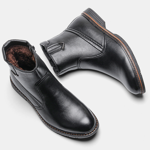 WOOTTEN-Botas de invierno de cuero Retro para hombre, talla 40-45, zapatos hechos a mano # DM5266C1 ► Foto 1/6