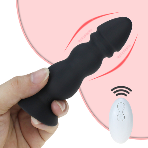 Tapón Anal de silicona con ventosa, consolador, masajeador de próstata masculino con Control remoto, tapón Anal femenino, estimulador de punto G, juguete sexual ► Foto 1/6