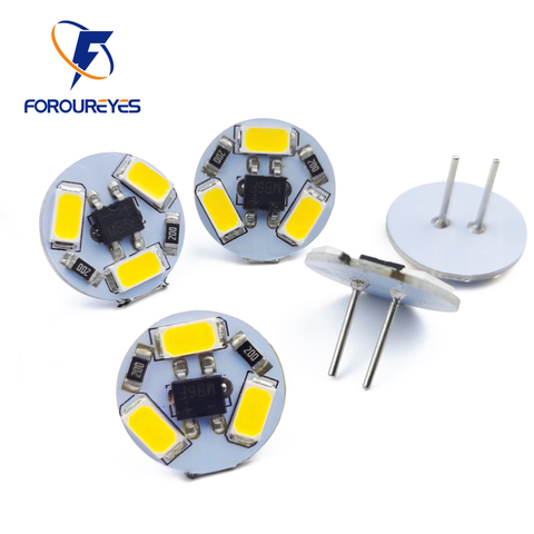 Paquete de bombillas LED redondas G4 para Campana Extractora, 12v, SMD5730, 3LED, lámpara de barco, reemplaza las luces halógenas, foco de iluminación, 5 uds. ► Foto 1/6