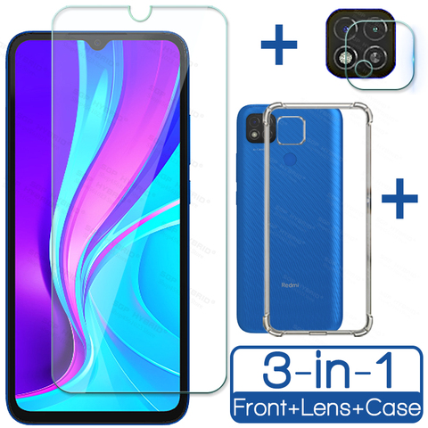 Funda de silicona suave 3 en 1 para Xiaomi Redmi 9c, cristal templado NFC para Red mi 9, cnfc, Redmi9c, película protectora para cámara ► Foto 1/6