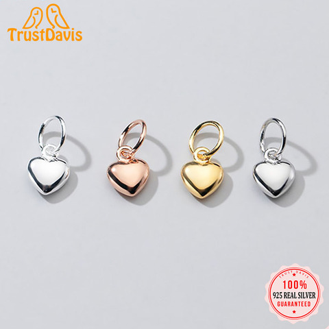 Trustdavies-Colgante con forma de corazón romántico, accesorio hecho a mano, Plata de Ley 925 auténtica, joyería, DZ75 ► Foto 1/1