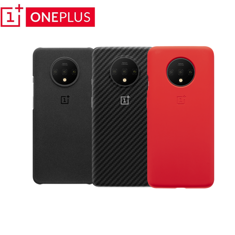 OnePlus 7T-funda oficial de 100%, funda de cojín de silicona con piedra arenisca Karbon, caja de protección a prueba de golpes ► Foto 1/6