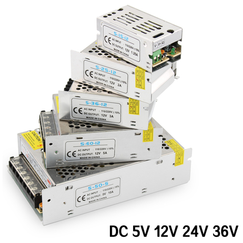 Fuente de alimentación conmutada, equipamiento eléctrico de 220V a 5V, 12V y 24V de CA-CC, 5V, 12V, 24V, 36V, 48V, 1A, 2A, 3A, 5A, 10A, 220V a 5, 12 y 24 V ► Foto 1/6