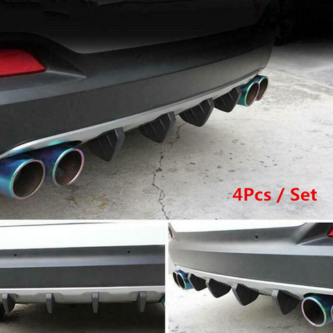 4pc de coche Universal parachoques trasero fundido tiburón spoiler para Volvo S40 S60 S80 S90 V40 V60 V70 V90 XC60 XC70 XC90 ► Foto 1/6