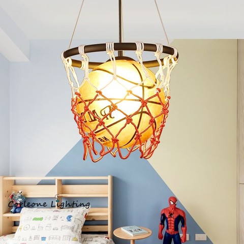 Luces colgantes de baloncesto para Loft Industrial, lámpara colgante para habitación de niños, regalo de vacaciones, accesorios de iluminación para decoración del hogar ► Foto 1/6