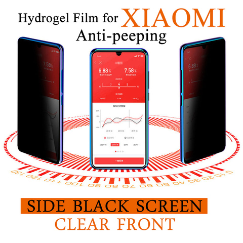 Protector de pantalla antifisgones para Xiaomi, película de hidrogel suave de privacidad para Xiaomi 11 9X CC9 Mi 10 Ultra Note 9 Max Lite, Redmi 10X K20 K30 Pro ► Foto 1/6