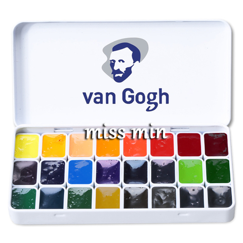 VAN GOGH, conjunto de pintura de acuarela hecho a mano de 1ml, 24/40/52 colores, Mini Color agua para pintura, suministros de Arte de acuarelas ► Foto 1/6