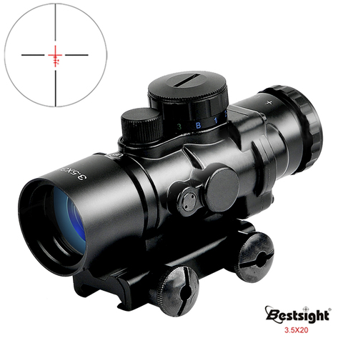 Bestsight 3,5X30 táctico rojo verde azul Riflescope óptico visor Rifle alcance caza Scopes con soporte de carril de 20mm ► Foto 1/6