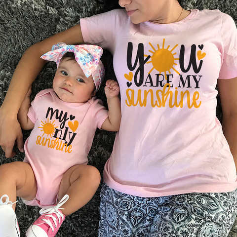 Camisetas a juego de My Only Sunshine para mamá y para Bebé y Mamá, ropa a juego para Familia, camisas para hija e hijo ► Foto 1/5