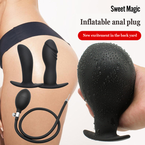 Dilatador anal inflable para hombre y mujer, juguete sexual para masturbación femenina, suave, con simulación de dilatador anal, grande ► Foto 1/6