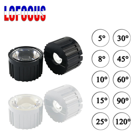 10 de alta potencia de 1 W 3 W 5 W LED lente de 20 MM lentes PMMA con soporte 5 8 15 25 30 45 60 90 120 grados para 1 3 5 vatios cuentas de luz ► Foto 1/6