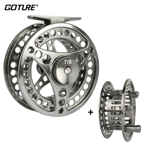 Goture marca disco de arrastre sistema CNC precisa máquina de corte bobina de carrete de pesca con mosca de 3/4, 5/6 de 7/8 9/10WT de aleación de aluminio de pesca de trucha carrete ► Foto 1/6