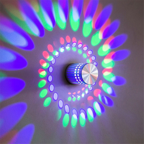 Luz de pared con orificio de Espiral de LED, lámpara de pared artística con Control remoto RGB, 16 colores, adecuada para salón, KTV, Bar, decoración del hogar ► Foto 1/6