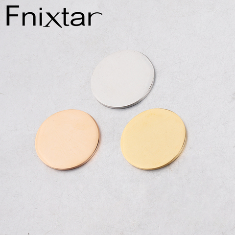 Fnixtar-Espejo pulidor de acero inoxidable, redondo, estampado, en blanco, Charm, discos, placa, 1,5mm de grosor, 25mm, 20 unidades/lote ► Foto 1/6