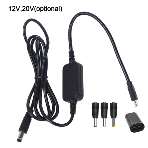 Cable adaptador USB tipo C PD a 12V, 20V, 2,5/3,5/4,0/5,5mm, para Router Wifi, portátil, luz LED, cámara CCTV ► Foto 1/6