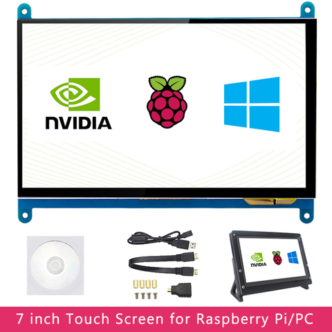 Nvidia-Pantalla táctil Raspberry Pi 4 de 7 pulgadas, dispositivo modelo B 3B, LCD de 1024x600 800x480 HDMI TFT con soporte opcional, Jetson Nano, PC ► Foto 1/6