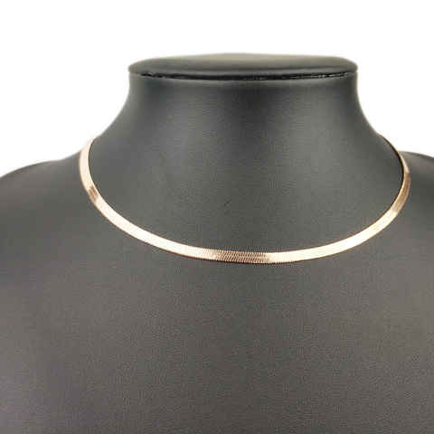 Collar de cadena con cuchilla de oro para mujer, gargantilla de cuello, cadena serpiente plana Sexy, regalo de joyería, gargantilla de clavícula ► Foto 1/5