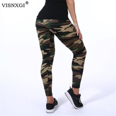 VISNXGI alta calidad mujeres Leggings alto elástico Skinny camuflaje Legging Primavera Verano adelgazante mujeres Jegging Pantalones ► Foto 1/6