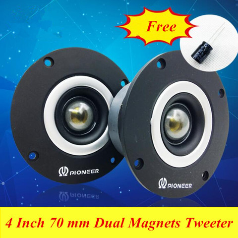 I KEY BUY 1pc 4 pulgadas 70 mm imanes duales Tweeter 8Ohm RMS 100W Domo película de titanio Brillo alto sonido Tweeters KTV ► Foto 1/6