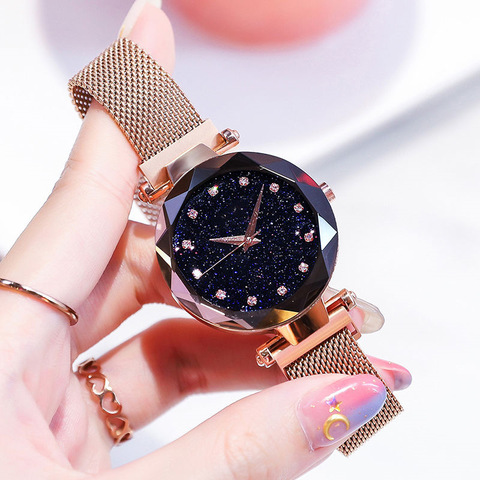 2022 relojes para Mujer Reloj magnético de cielo estrellado para Mujer Reloj de pulsera de cuarzo Reloj de pulsera de moda para Mujer Reloj de pulsera Reloj femenino ► Foto 1/6