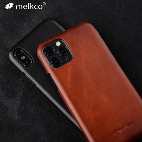 Funda de cuero genuino para iPhone 11 Pro Max Xs Max, funda trasera de cuero de vaca de alta gama de negocios de lujo para iPhone Xs Xr X 11 ► Foto 1/6