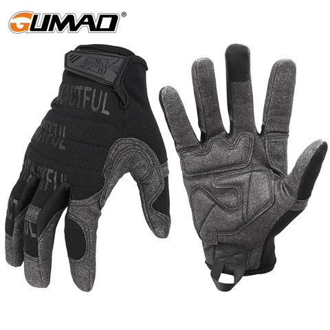 Guantes tácticos de camuflaje Airsoft para hombre, a prueba de golpes, de dedo completo, militar, ligeros, suaves, largos, negros, para senderismo y ciclismo ► Foto 1/6