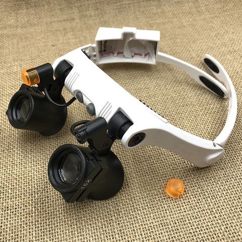 Swap-Gafas de aumento con luz cálida y fría, binoculares de joyería, lupa iluminada con joya de reparación, 3x, 4x, 5x, 6x, 7x, 10x, 15x ► Foto 1/6