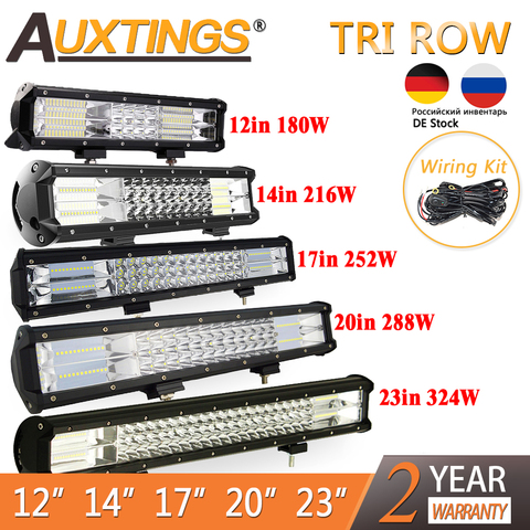 Auxings-barra de luces LED 7D, 12, 14, 17, 20 y 23 pulgadas, para coche, Tractor, barco, todoterreno, 4WD, 4x4, camión, SUV, ATV, conducción de 12V, 24V ► Foto 1/6