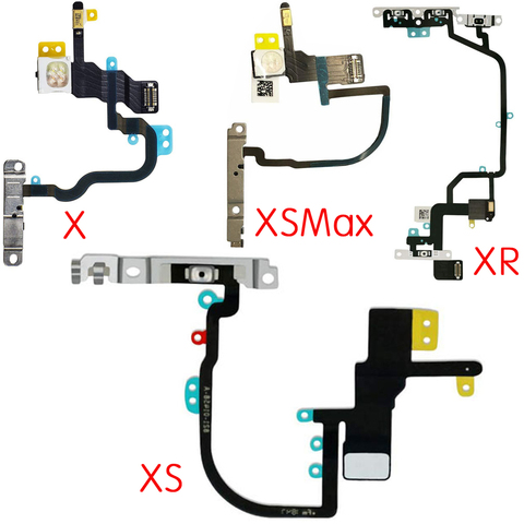 Piezas de repuesto para iPhone X XR XS Max, interruptor de encendido/apagado, luz de Flash, micrófono y Cable flexible ► Foto 1/6