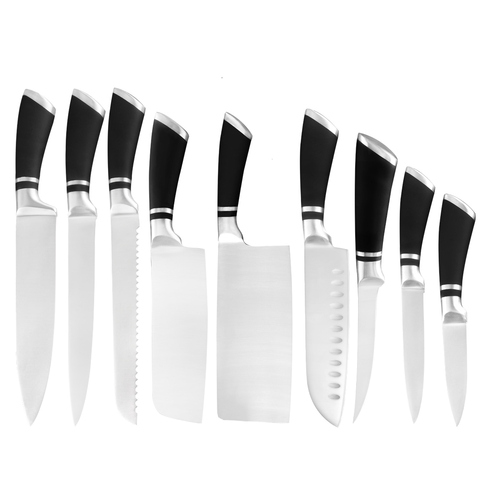 XYj juego japonés 9 Uds de acero inoxidable cuchillos 3Cr13 de acero inoxidable Set de cuchillos de Chef cortar Santoku Nakiri corte cuchillo ► Foto 1/6