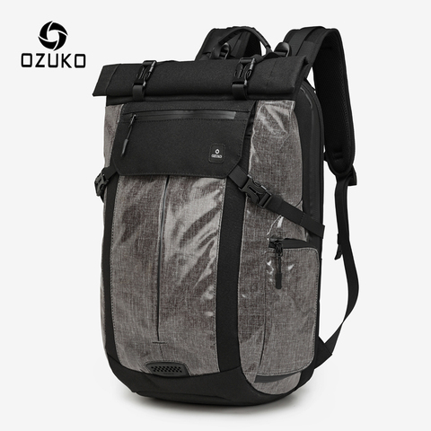 OZUKO-Mochila multifunción antirrobo para hombre, morral para ordenador portátil de 15,6 pulgadas, resistente al agua, de viaje, con USB, escolar, a la moda ► Foto 1/6