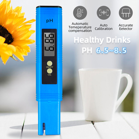 Medidor de PH ATC 0,01 Tester agua vino bebida alimentos analizador de calidad pluma Monitor calibración automática para acuario piscina 40% ► Foto 1/6