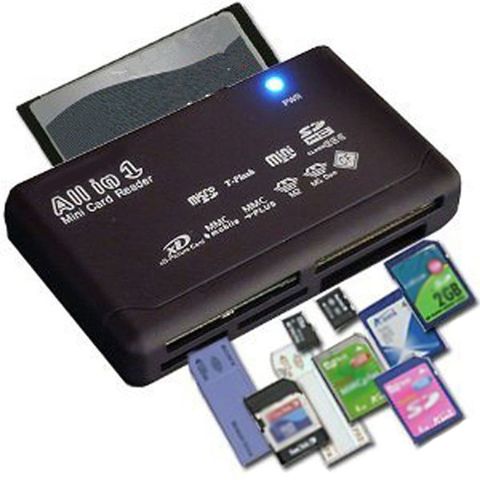 Lector de tarjetas todo en uno, USB 2,0, adaptador de lector de tarjetas SD, compatible con TF CF, SD, Mini SD, SDHC, MMC, MS, XD, nuevo ► Foto 1/5