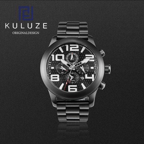 KULUZE-reloj deportivo multifunción para hombre, pulsera de titanio con correa de titanio ► Foto 1/5