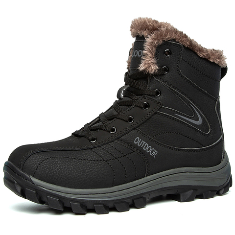 Botas de invierno de estilo ruso para hombre, botines de talla grande 40-48, Botas de nieve impermeables, calzado de senderismo ► Foto 1/6