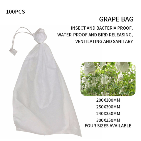 Bolsas de protección contra insectos para uvas, malla impermeable para control de plagas, contra pájaros, para frutas y verduras, ideal para el jardín, 100 uds. ► Foto 1/6