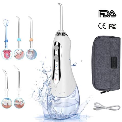 Irrigador Oral 300ml portátil Dental agua Flosser hilo Jet USB recargable agua hilo resistente al agua irrigador Dental dientes limpiador ► Foto 1/6