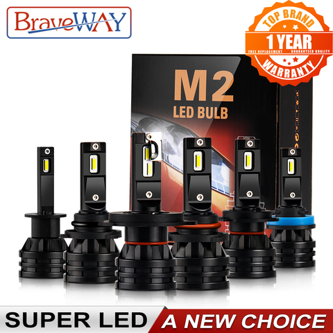 BraveWay LED H4 16000LM coche LED H1 H7 H11 Moto bombilla 12V Auto H4 LED faro de la motocicleta H7 HB3 HB4 9005 9006 H8 H11 H3 lámpara de la niebla faro delantero moto ► Foto 1/6