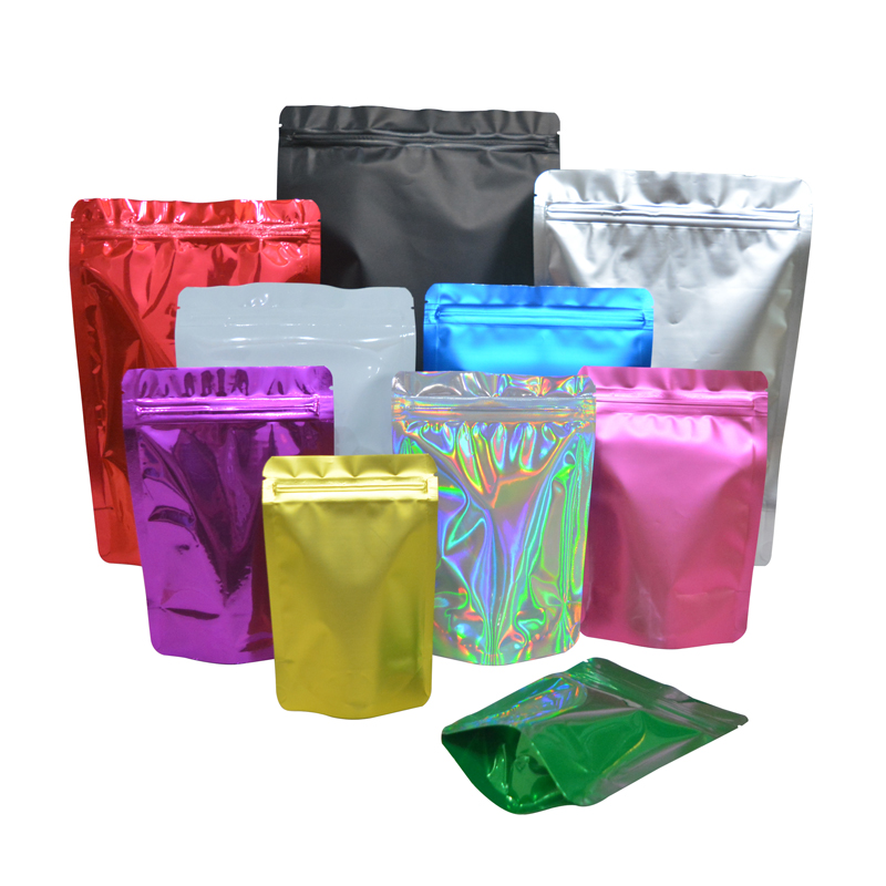 100 Bolsas de Plástico con Cierre de Cremallera Plateada Transparente y  Resellable de Aluminio Mylar con Cierre Hermético a Prueba de Olores con