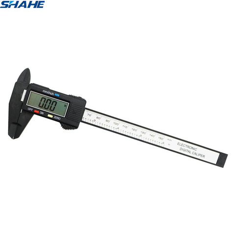 Shahe Digital Vernier pinzas 150 mm 6 pulgadas LCD electrónico Medidor de fibra de carbono de Vernier calibres de micrómetros ► Foto 1/6