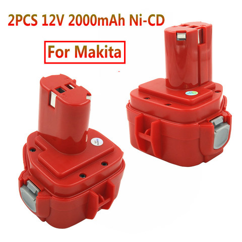 2 uds PA12 herramientas eléctricas de batería de reemplazo de baterías 12V 2A Ni-Cd para Makita 12V batería 1220, 1222, 1234, 1233, 1235 6271D 6227D ► Foto 1/6