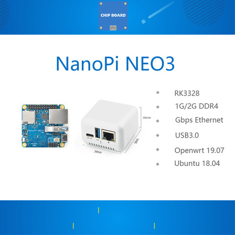 NanoPi NEO3 Mini Placa de desarrollo RK3328 puerto Gigabit Ethernet 1GB/2GB de memoria GSM/LEDE dropship ► Foto 1/6